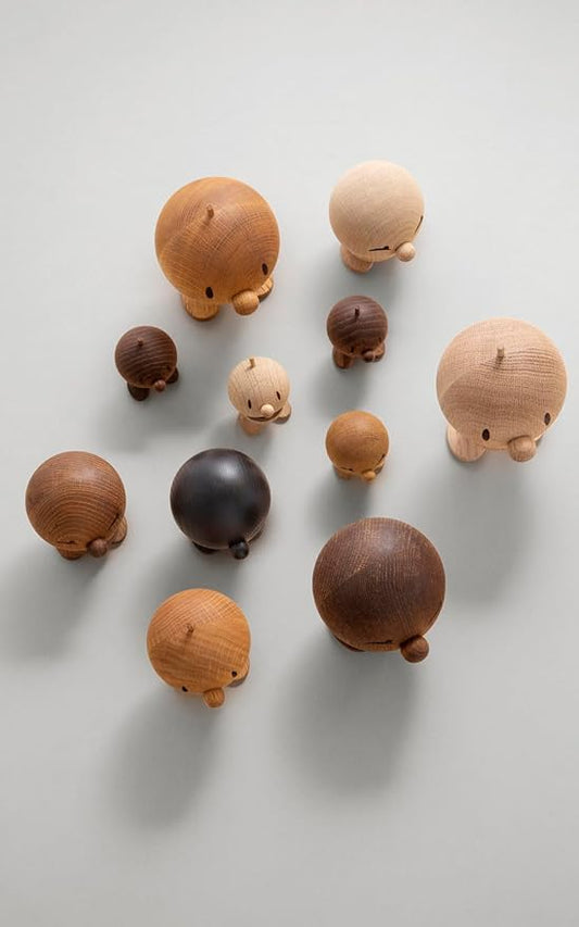 Hoptimist Bumble Smoked Oak, Woody Brown, Home Decor Ornament - Scandinavian Design, Wood W/Metal Spring, Small- Creates Cheerful Movement