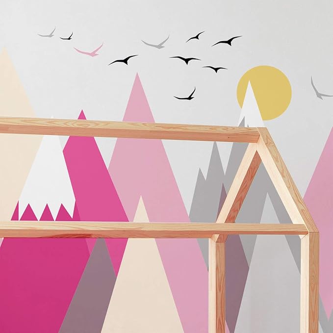 Children's Wall Sticker for Baby's Room Decoration - Giant Scandinavian Mountains Matika - H 80 x L 120 cm