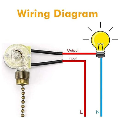 Ceiling Fan Light Switch Zing Ear Pull Chain ZE-109 Fan Light Switch, On-Off Speed with Pull Chain Compatible with Ceiling Fans, Lamps and Wall Lights (2, Bronze)