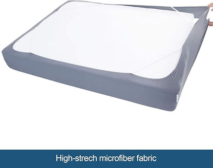 Box Spring Cover King Size, Alternates for Bed Skirt, Smooth and Elastic Woven Material Wrap Around 4 Sides of The Box Spring, Wrinkle & Fading Resistant, Washable, Dustproof, Grey