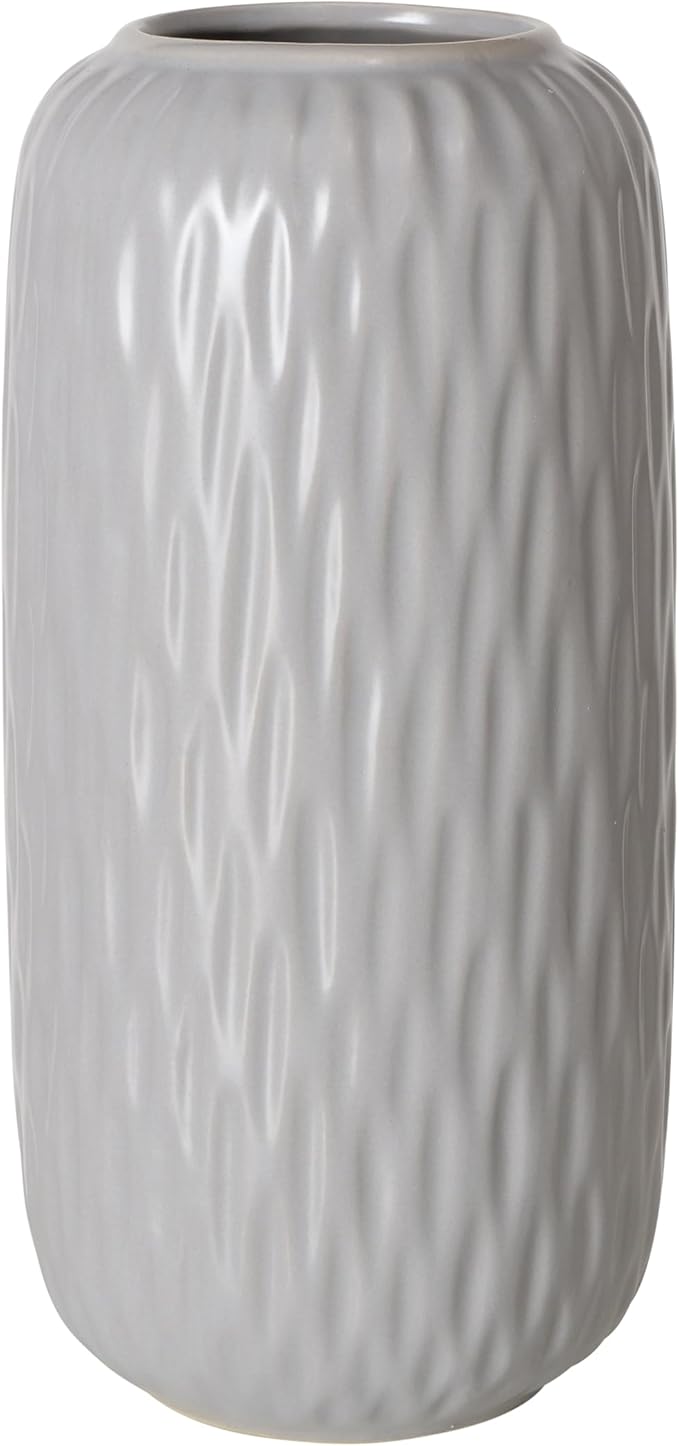 Iconic Scandi Vase 4 Piece Set, Pearly Grey, Glazed, Water-Tight, Porcelain, 3-7.75 Inches