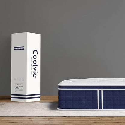 Coolvie Firm Twin Mattress for Adults in a Box, 12 Inch Twin Bed Mattress with Extra Lumbar & Shoulder Support, Hybrid Memory Foam & Pocket Spring for Pressure Relief, 100-Night Trial