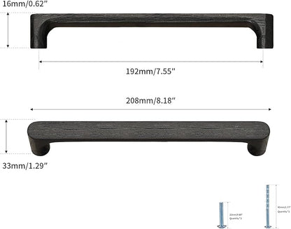 Black Round 7-1/2in 8 pcs Wooden Drawer Pulls Handle pulls for cabinets Kitchen Cabinet Drawer pulls Cabinet Door Pull