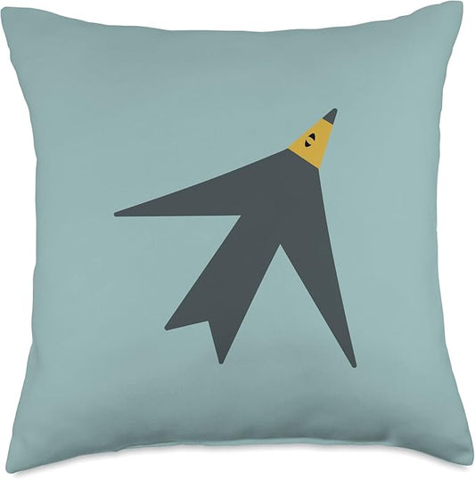 Cute Scandinavian Animals Designs Chic Scandinavian Bird Minimalism Throw Pillow, 18x18, Multicolor