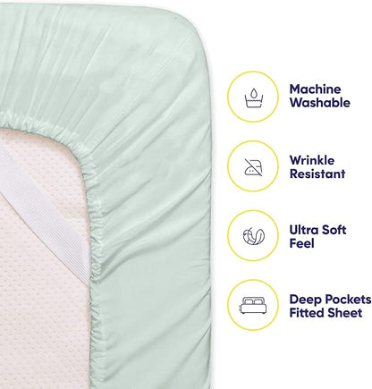 Full Size Bed Sheets - 6 Piece 1500 Supreme Collection Fine Brushed Microfiber Deep Pocket Full Sheet Set Bedding - 2 Extra Pillow Cases, Great Value, Full, Mint