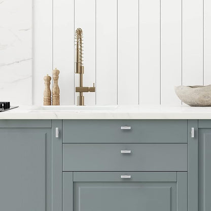 Ravinte 25 Pack Brushed Nickel Kitchen Cabinet Handles Single Hole Cabinet Pulls Square Kitchen Hardware for Cabinet Drawer Pulls Drawer Handles Come with Screwdriver