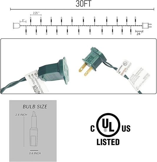 Dazzle Bright Christmas Mini String Lights, 60FT 300 Incandescent Green Wire Fairy Lights UL Certified Christmas Decorations for Indoor Outdoor Yard Party Xmas Tree Decor, Warm White