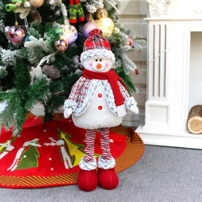 Large Standing Christmas Gnomes, 78CM Swedish Tomte Large Snowman Gnome Stuffed Plush with Retractable Spring Legs, Scandinavian Christmas Decorations Ornaments Holiday Home Decor