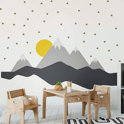 Children's Wall Sticker for Baby's Room Decoration – Giant Scandinavian Mountains Nordika – H 80 x L 120 cm