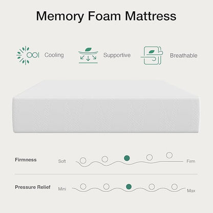 Novilla 6 Inch Queen Size Foam Mattress, Gel Memory Foam Mattress for Cooling Night Sleep & Pressure Relief, CertiPUR-US Certified