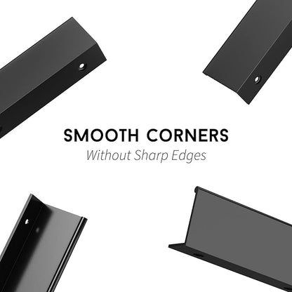goldenwarm 15 Pack Black Finger Edge Pulls Drawer Finger Pulls Matte Black Kitchen Hardware Handles Bedroom Dresser Drawers,6-1/4in Hole Center