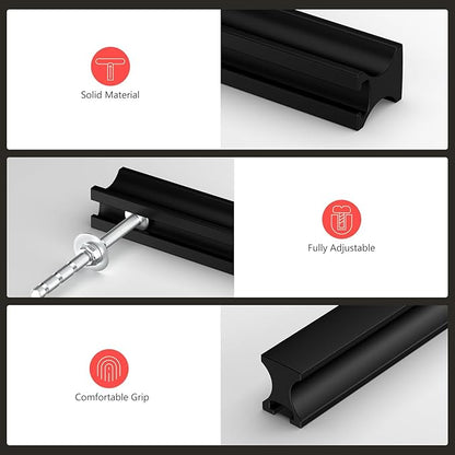 homdiy 25 Pack Adjustable Black Cabinet Pulls 2" to 8.8" (51-224mm) Adjustable Hole Distance Drawer Pulls