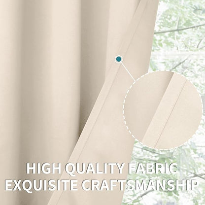 BGment Blackout Curtains - Grommet Thermal Insulated Room Darkening Bedroom and Living Room Curtains, Set of 2 Panels (52 x 95 Inch, Champagne)