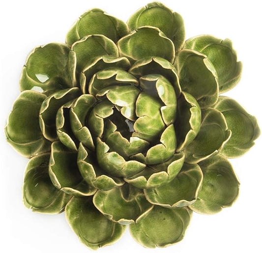 CHIVE ‘Coral’ Decorative Ceramic Flower — Beautiful & Unique Tablescape Piece — Large Floral Green Flower