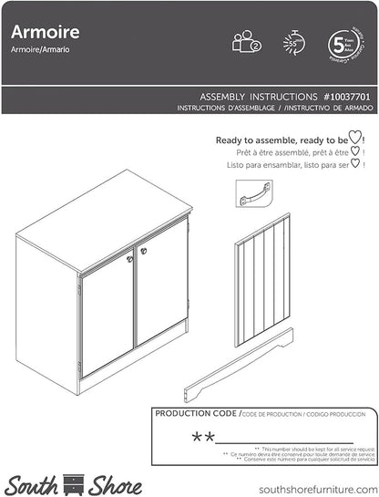 South Shore Morgan 2-Door Storage Cabinet, Pure White