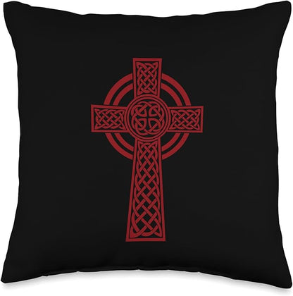 Nordic Scandinavian Legends Old Norse Mythology Celtic Cross Throw Pillow