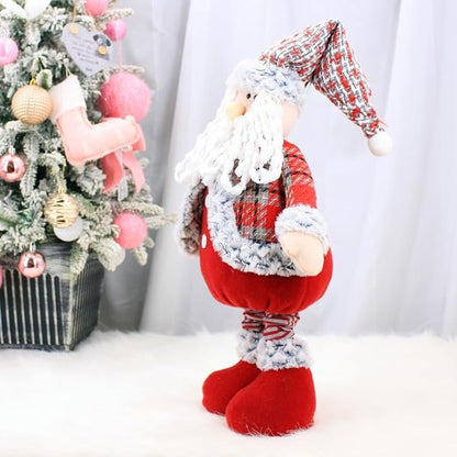 Large Standing Christmas Gnomes, 95CM Swedish Tomte Large Santa Gnome Stuffed Plush with Retractable Spring Legs, Scandinavian Christmas Decorations Ornaments Holiday Home Decor (Red Santa Gnome)
