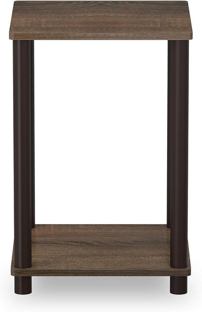 FURINNO Turn-N-Tube Haydn 2-Pack End Table, Walnut/Brown