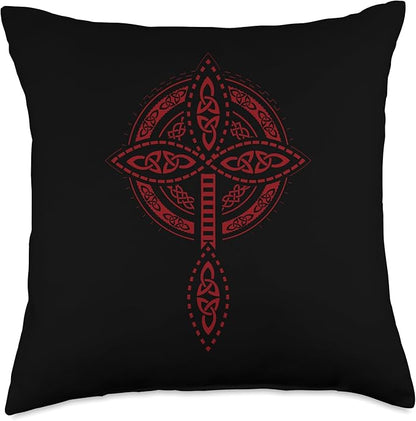Nordic Scandinavian Legends Old Norse Mythology Celtic Cross Throw Pillow