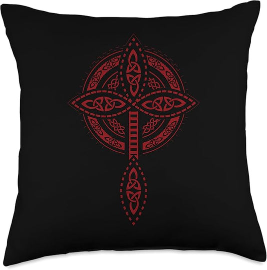 Nordic Scandinavian Legends Old Norse Mythology Celtic Cross Throw Pillow