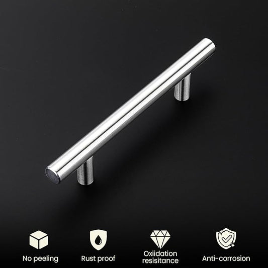 homdiy Brushed Nickel Cabinet Pulls Drawer Handles, 4-1/2in(115mm) Hole Center Dresser Drawer Handles Silver Drawer Pulls for Kitchen, Bedroom, Bathroom, Livingroom