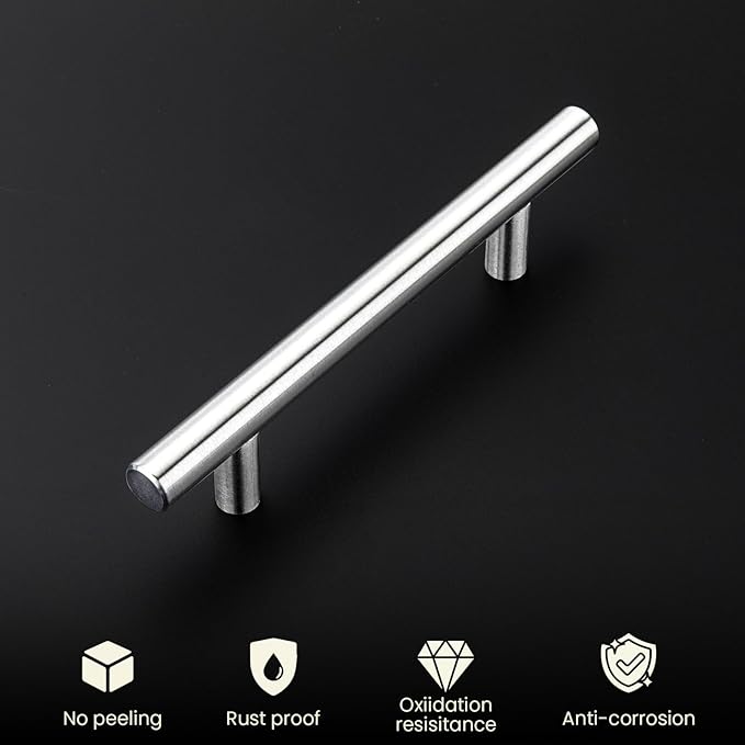 homdiy Brushed Nickel Cabinet Pulls Cabinet Handles, 3-1/2in(90mm) Center to Center Dresser Drawer Handles Silver Drawer Pulls for Kitchen, Bedroom, Bathroom, Wardrobe Hardware