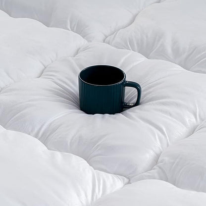 QUEEN ROSE Mattress Topper Full, Cooling Extra Thick Pillow Top Mattress Pad Bed Covers Full Size, Overfilled Snow Down Alternative Mattress Topper, Soft Comfort to Firm Mattress, Plush Support