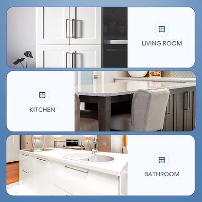 Ravinte 1 Pack Brushed Nickel Kitchen Cabinet Handles 10 Inch Cabinet Pulls Square Kitchen Hardware for Cabinet Drawer Pulls Drawer Handles Come with Screwdriver