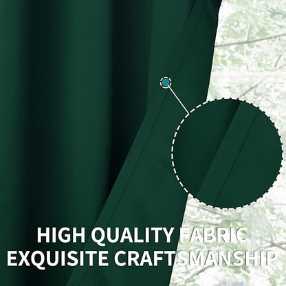 BGment Blackout Curtains - Grommet Thermal Insulated Room Darkening Bedroom and Living Room Curtains, Set of 2 Panels (52 x 120 Inch, Emerald Green)