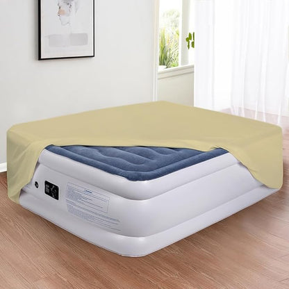 Bedecor Air Bed Sheets for Mattress Cover Removable Bed and Elastic Band Super Soft and Breathable & Deep up to 21" Beige Twin XL