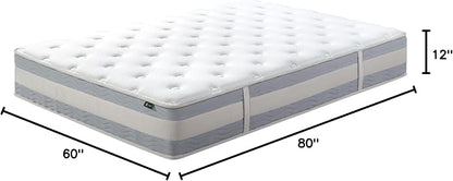 ZINUS 12 Inch Comfort Support Hybrid Mattress [New Version], Queen, Fiberglass Free, Medium Plush, Motion Isolation, Certified Safe Foams & Fabric, Mattress in A Box