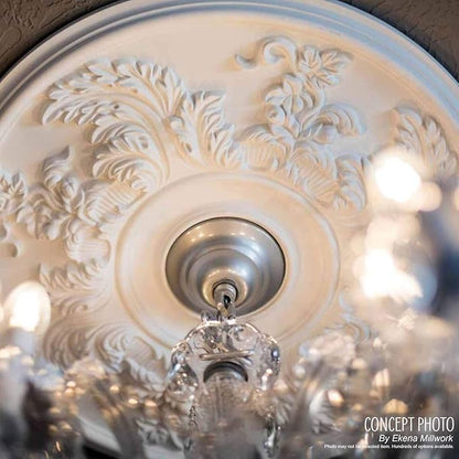 Ekena Millwork 12 1/2"OD x 3 7/8"ID x 3/4"P Bradford Fits Canopies up to 6 5/8" Ceiling Medallion, FireBrick