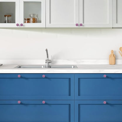 Ravinte 25 Pack Cabinet Knobs Purple Kitchen Cabinet Knobs Round Dresser Drawer Pulls Closet Door Pulls 1-1/5 Inch