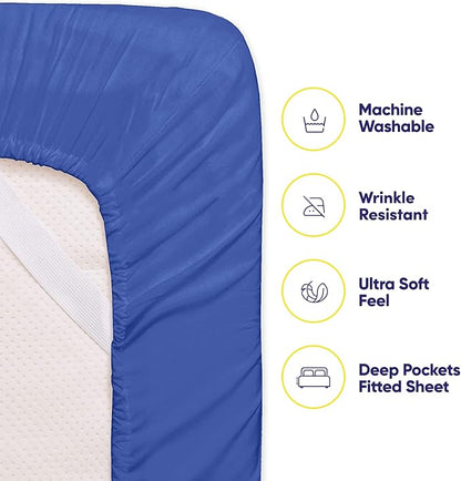 Twin Size Bed Sheets - 4 Piece 1500 Supreme Collection Fine Brushed Microfiber Deep Pocket Twin Sheet Set Bedding - 1 EXTRA PILLOW CASES, GREAT VALUE, Twin, Royal Blue