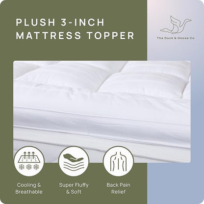 Plush Extra Thick Short Queen Mattress Topper for RV Camper(60x75 Inches), Cooling & Soft Pillow Top Mattress Topper with Cotton Cover, Overfilled Mattress Pad Cover for Firm Mattress