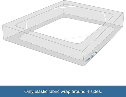 King Size Box Spring Cover with Smooth and Elastic Woven Material, Alternates for Bed Skirt, Wrinkle & Fading Resistant, Washable, Dustproof, Navy