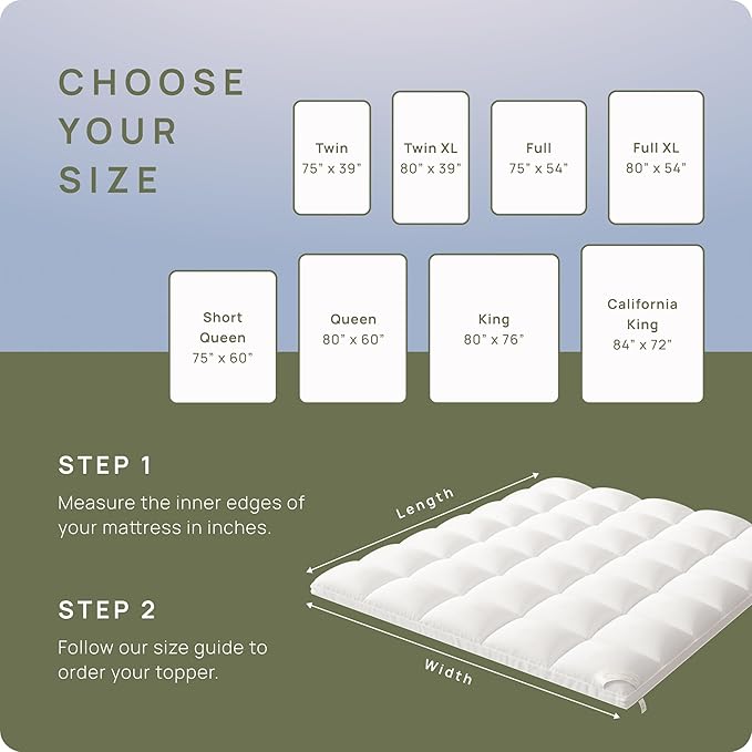 Extra Thick Fitted Mattress Topper - Full Size | Soft & Cooling Pillow Top Mattress Pad & Protector | Bed Topper for Back Pain, Straps Stretch 6" to 22" Deep