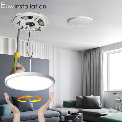 TALOYA LED Ceiling Light Living Room White, 15.8 Inch Thin Flat Modern Flush Mount Lighting Fixture for Bedroom,5 Color Temperatures in 1, 24w Round 0.94 Inch Thickness