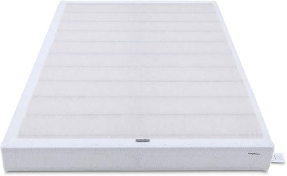 Amazon Basics Smart Box Spring Bed Base, 5-Inch Height Mattress Foundation, Tool-Free Easy Assembly, Twin, 74"L x 38"W x 5"H, White