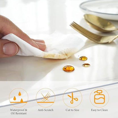 Deep Dream 1.5mm Thick 40 Inches Clear Round Table Protector, Round Table Cover, Tablecloth Protector, Table Protector for Dining Room Table & Office
