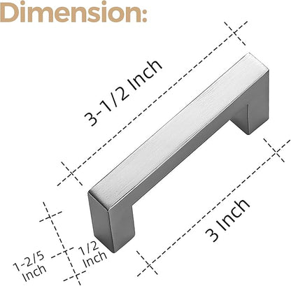 Ravinte 60 Pack 3 Inch Square Cabinet Handles Satin Nickel Pulls Brushed Nickel Drawer Pulls Kitchen Cupboard Hardware for Cabinets Cupboard Drawer Handles