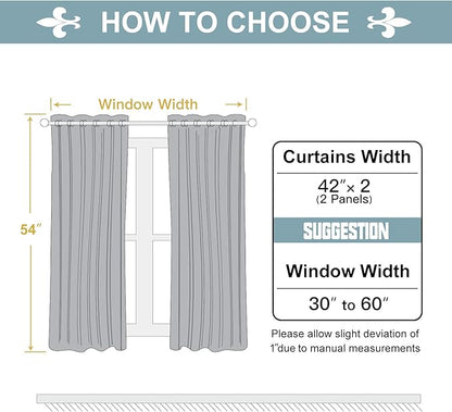 ChrisDowa 100% Blackout Curtains for Bedroom with Black Liner, 2 Thick Layers Total Blackout Thermal Insulated Grommet Small Window Curtains 2 Panels Set (Mustard Yellow, 42 x 54 Inch)