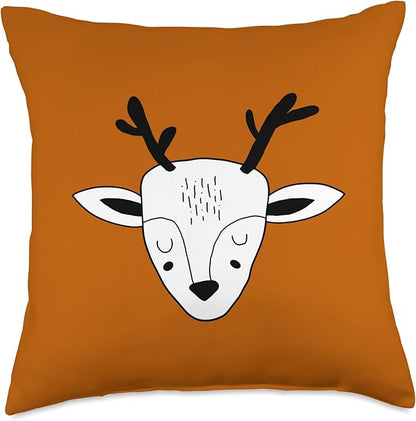 Scandinavian Cute Deer Throw Pillow