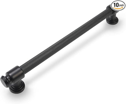 10 Pack 6-1/4 inch(160mm) Matte Black Cabinet Handles and Pulls - Drawer Handles for Kitchen and Dresser