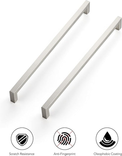 Ravinte 10 Pack 12-3/5 Inch Kitchen Square Cabinet Handles Satin Nickel Pulls Brushed Nickel Kitchen Cabinet Hardware Handles for Cupboard Drawer Pulls