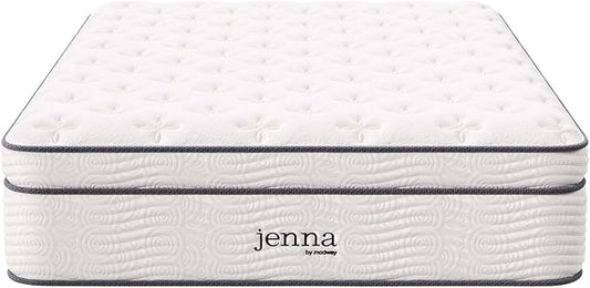 Modway Jenna 14” Innerspring and Memory Foam Full Mattress With Individually Encased Coils