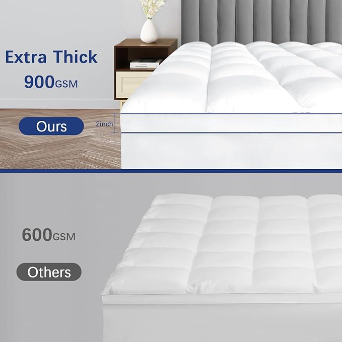 CYMULA Twin Mattress Topper, Extra Thick Plush Soft Mattress Pad, Pillow Top Mattress Topper with Deep Pocket
