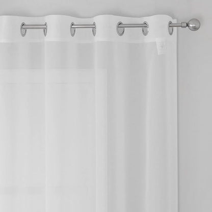 KEQIAOSUOCAI 84 Inches Length Sheer Curtains - Grommet Top Solid Voile Window Draperies Elegant Panels for Bedroom(Pure White,2 Panels,W54 x L84 Inch Long)