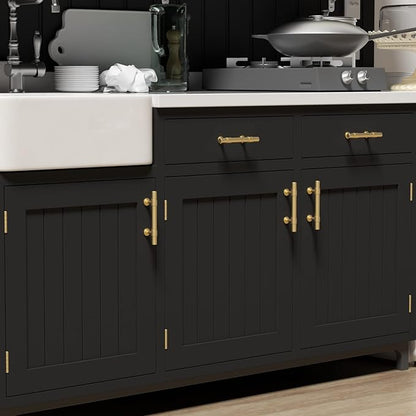 goldenwarm 10 Pack Gold Cabinet Handles 3 Inch Kitchen Cabinet Handles Matte Gold Kitchen Drawer pulls for Dresser Bathroom Modern Hardware,Zinc Alloy Base