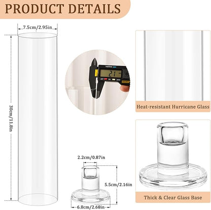 Hurricane Candle Holder Thickened Cylinder Covers 10 Pcs Taper Candle Sticks Holder Glass Tall Candlesticks Holders Centerpiece for Wedding Dining Table